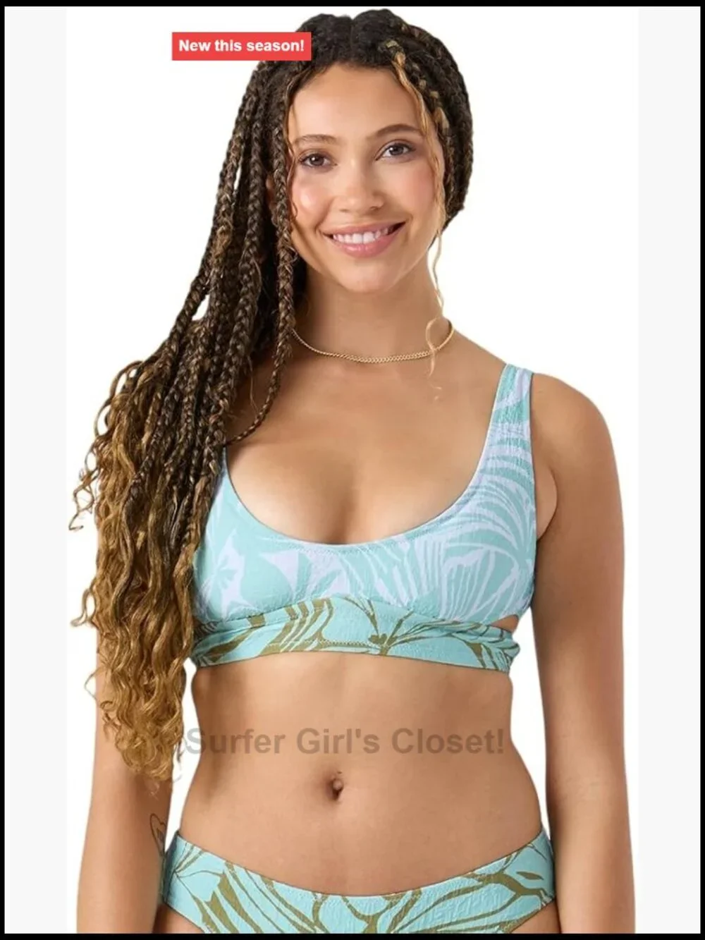 Banded Sport Bralette Bikini Top, UPF 50+, Quick-Dry, Removable Pads